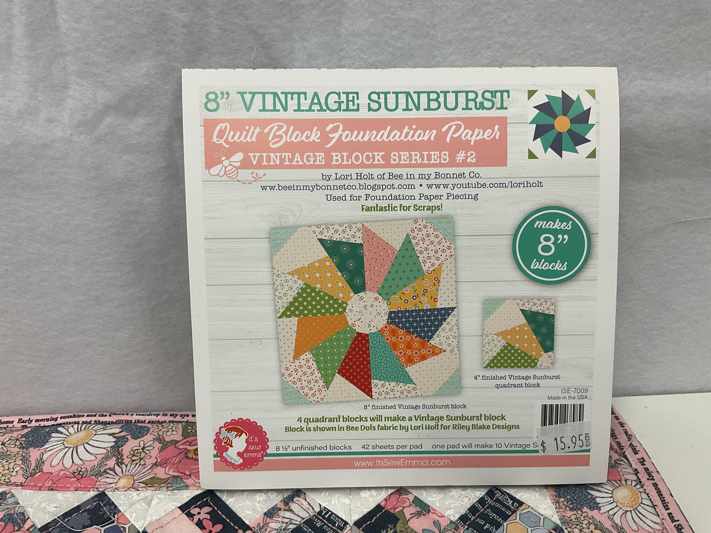 Vintage Sunburst Foundation Paper by Its Sew Emma