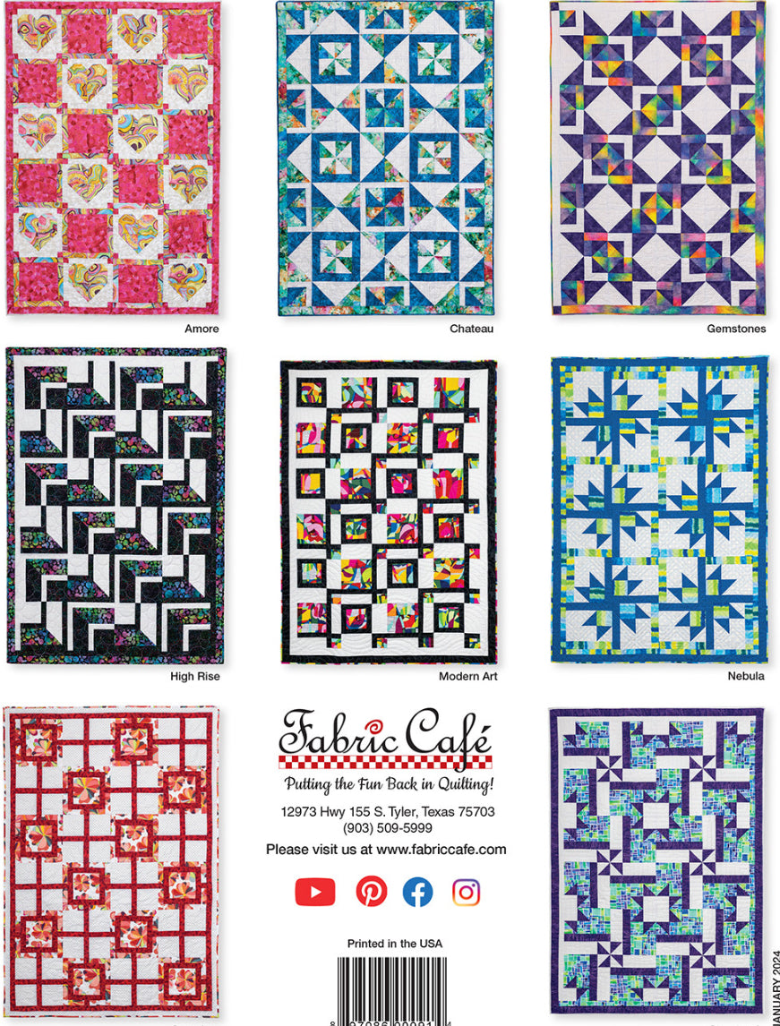 Go Bold with 3-Yard Quilts books by Fabric Cafe