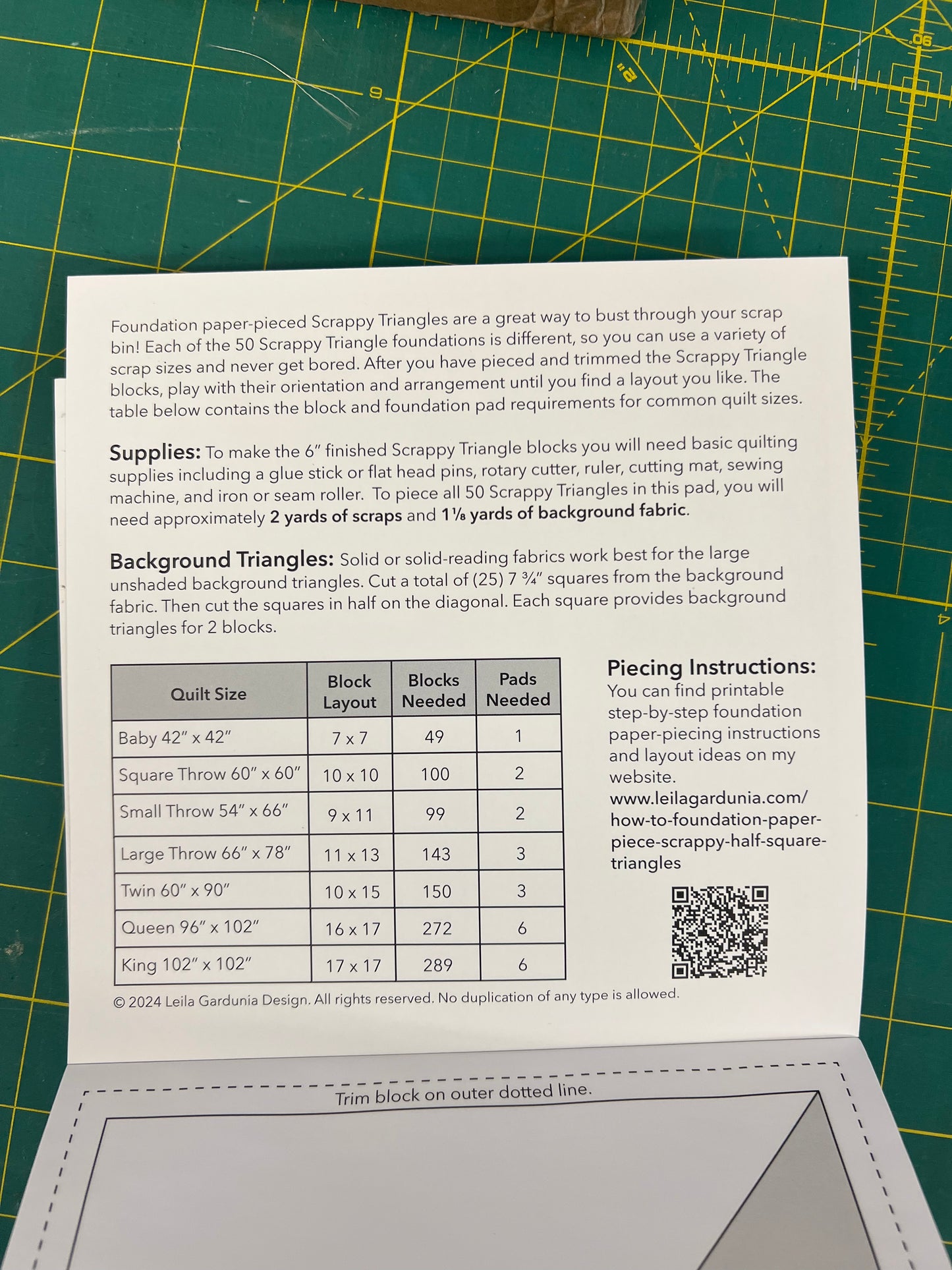 Scrappy Triangles foundation paper