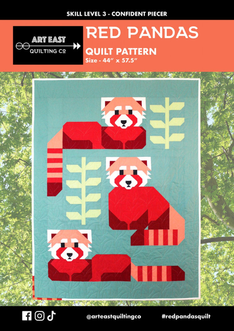 Red Pandas pattern by Art East Quilting