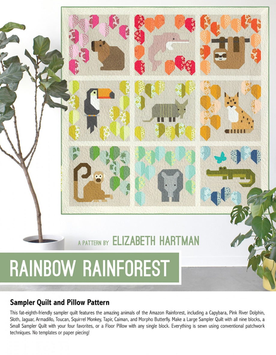 Rainbow Rainforest pattern by Elizabeth Hartman