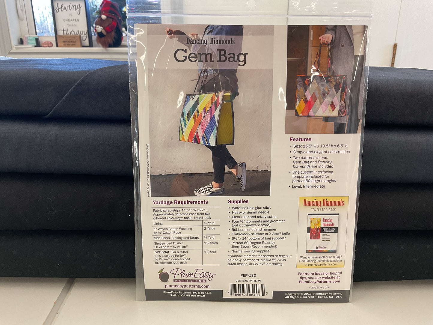 Gem Bag pattern and interfacing