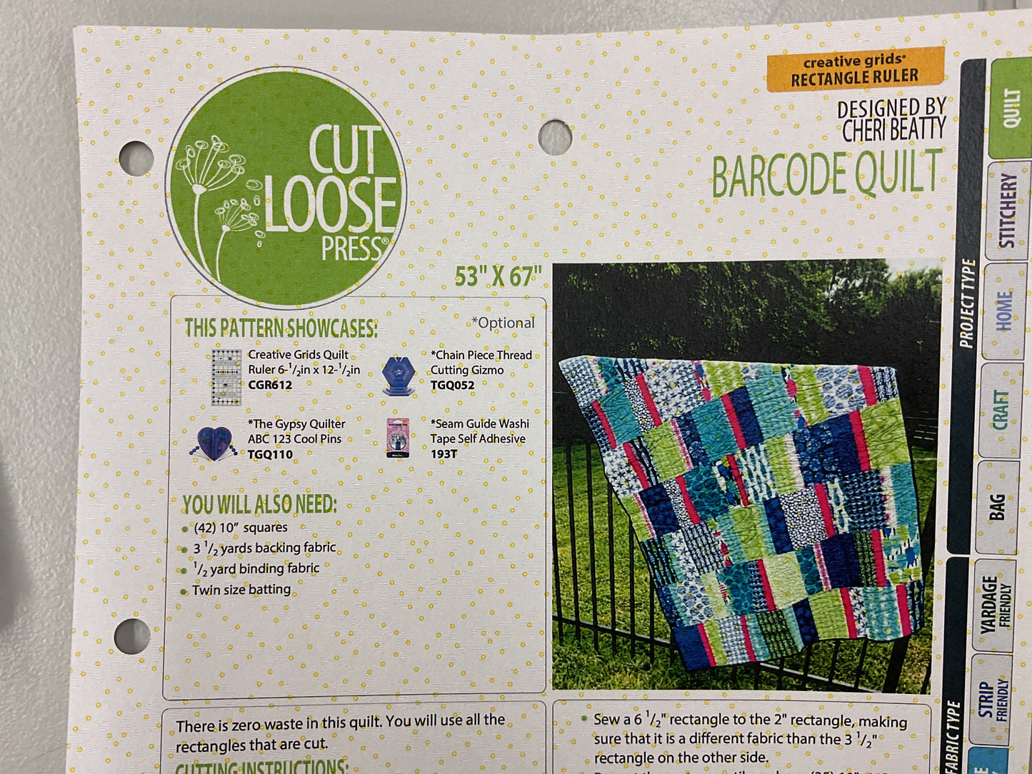 Barcode Quilt by Cut Loose Press